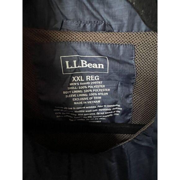 LL Bean Logo HAnorak Jacket Full Zip Windbreaker Mens Sz XXL - Picture 4 of 6
